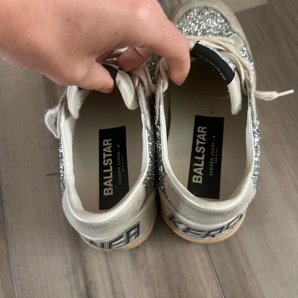 Golden Goose ballstar Silver Glitter Sneakers - Women's - Picture 5 of 6